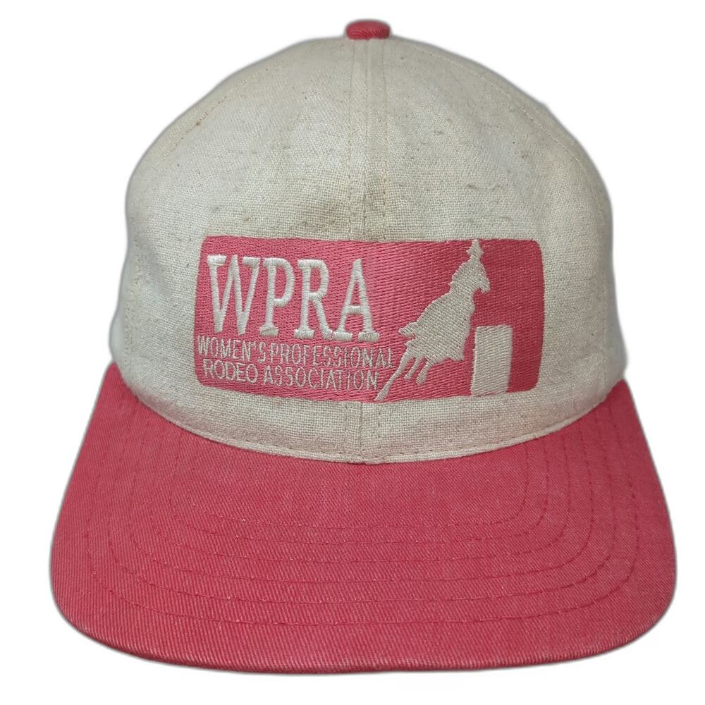 Rodeo America Snapback Hat Beige Pink One Size WPRA Barrel Racing Association